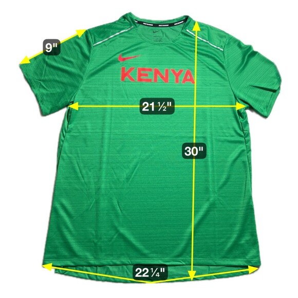 Nike Running Dri Fit Kenya Team Issued Running Jersey Green CT0105-320 Men Large - Picture 2 of 8